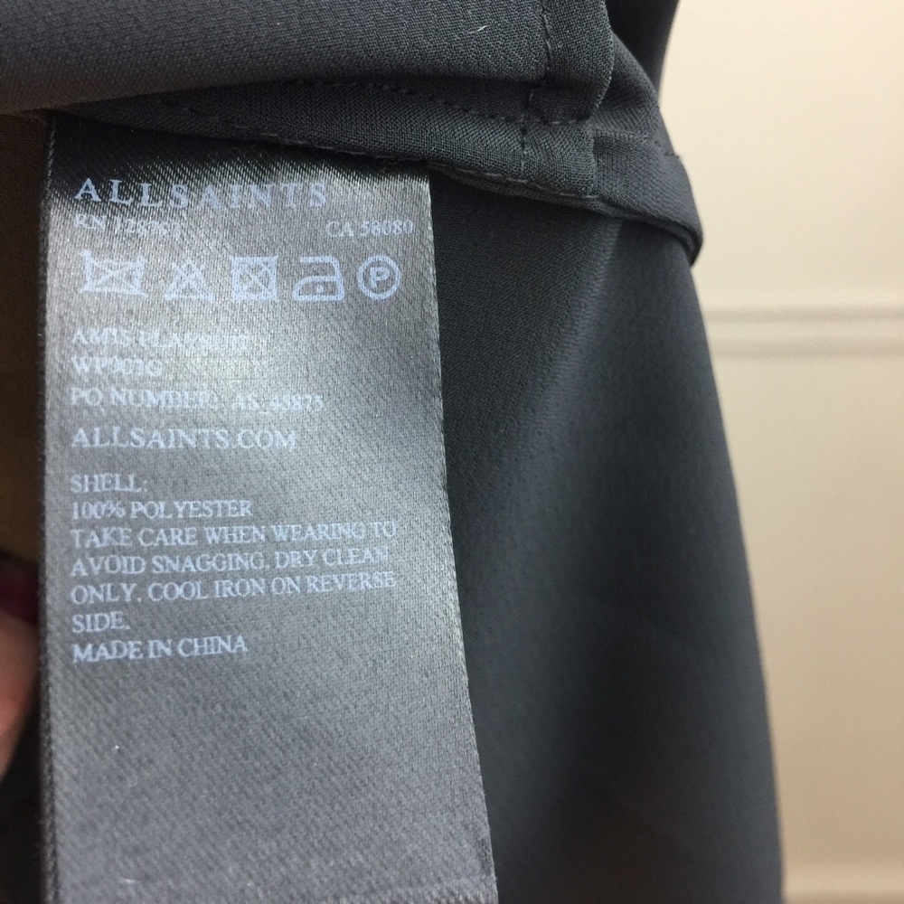ALLSAINTS Black Amis Black Draped Playsuit Romper - Picture 7 of 8